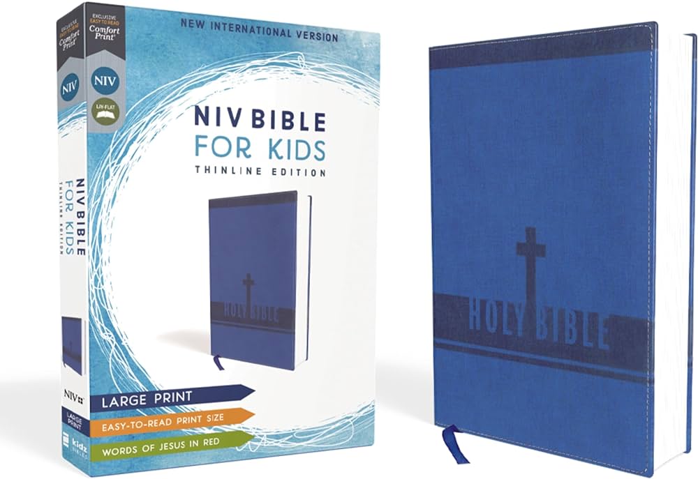 NIV Bible For Kids (Comfort Print)/Large Print-Blue Leathersoft