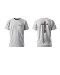 Cross Graphic Christian T-Shirt - Gray