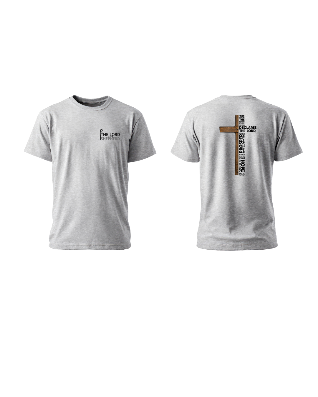 Cross Graphic Christian T-Shirt - Gray
