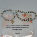 Born Again – 1 Peter 1:23 White Christian Bracelet Set
