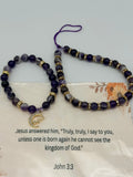 Born Again – John 3:3 Purple Christian Bracelet Set