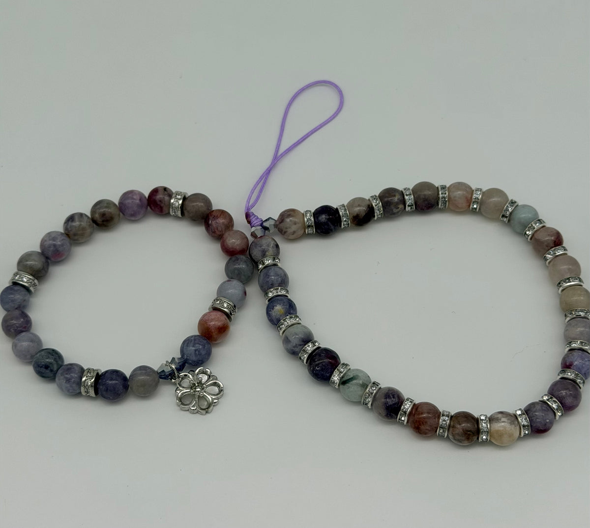 Multicolor Faith Christian Bracelet Set with Flower Charm