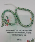 Born of Water and Spirit – John 3:5 Green Christian Bracelet Set