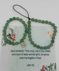 Born of Water and Spirit – John 3:5 Green & Gold Christian Bracelet Set