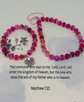 Doing the Father’s Will – Matthew 7:21 Pink Christian Bracelet Set