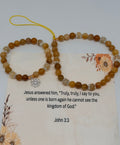 Born Again – John 3:3 Golden Yellow Christian Bracelet Set