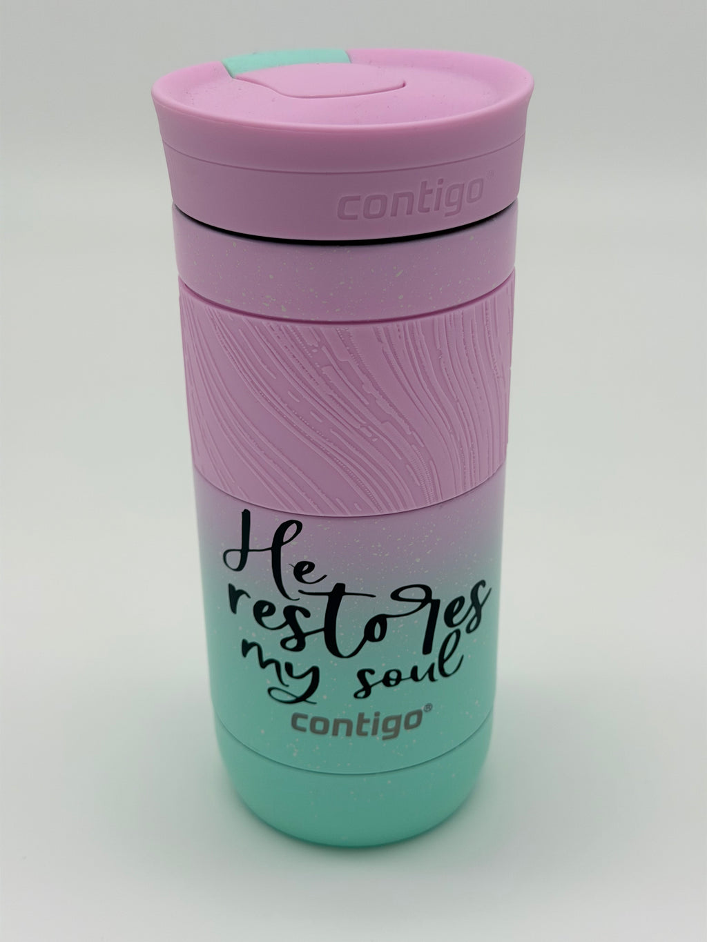 He Restores My Soul – Pink & Teal Tumbler