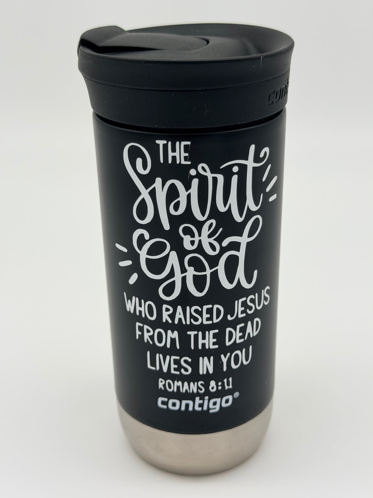 The Spirit of God Lives in You – Romans 8:11 Black Tumbler